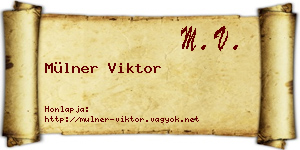 Mülner Viktor névjegykártya
